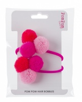 Mini 3 Pompom Hair Bobbles in Pink by PomPom Galore